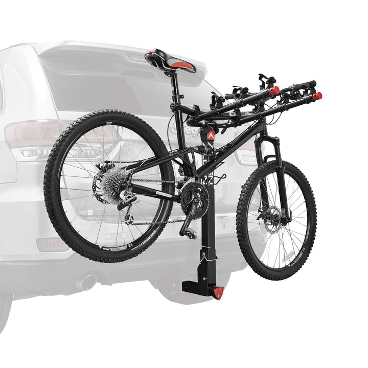 Allen Sports Deluxe Locking Quick Release 4-Bike Carrier for 2 Inch Hitch, Model 542QR, Black & Sports 8 Ft Polyester Cargo Straps with Padded Cam Buckles (500 lb Break Strength), Model 508S