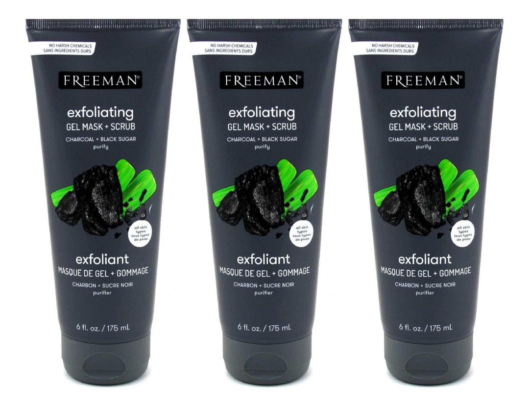 Freeman Facial Charcoal & Black Sugar Polish Mask, 3 Count (Pack Of 1)
