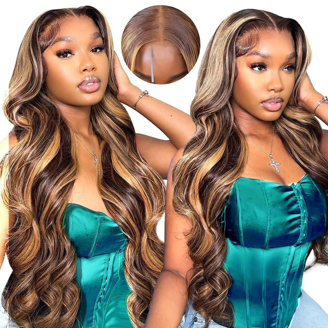 Allove 32 Inch Glueless Wigs Human Hair Pre Plucked Pre Cut 5X5 Hd Lace Closure Wigs Human Hair 180% Density Body Wave Lace Fron