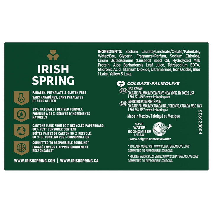 Aloe Vera Moisturizing Bar Soap | Irish Spring | 44.4 Oz | Hydrating Cleanser