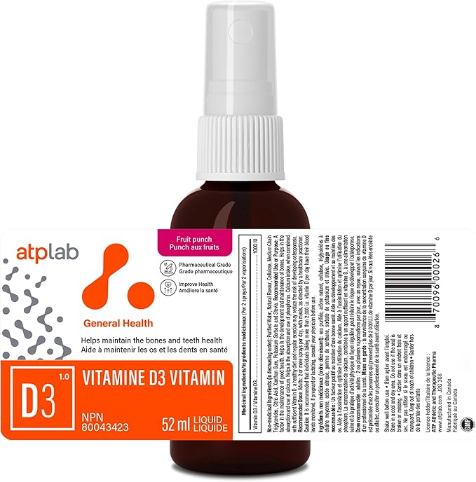 ATP LAB - Vitamin D3 - Vitamin D3 1000 IU Oral Spray 52 ML