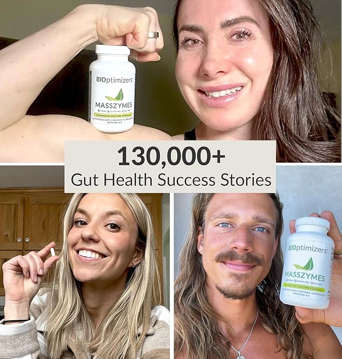 BIOptimizers MassZymes Digestive Enzymes Supplement – Max Nutrient Absorption, Boost Energy, Reduce Bloating – Health Vegan Dairy-Free – Muscle Recovery, Gut Health & Clarity - 100,000 Units 250 Caps