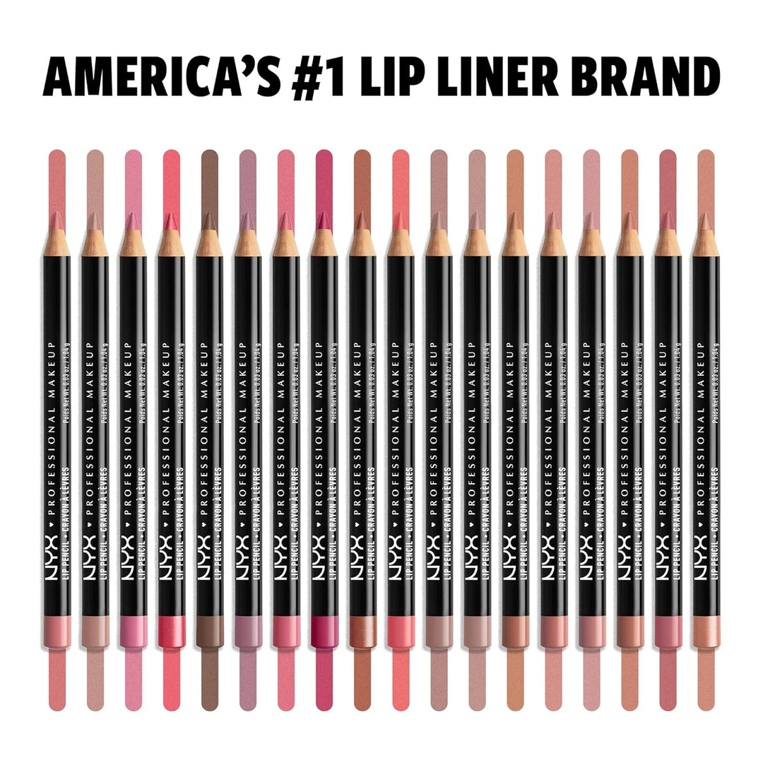 NYX Slim Lip Pencil | Long-Lasting Creamy Lip Liner | Hot Red - 2 Pack