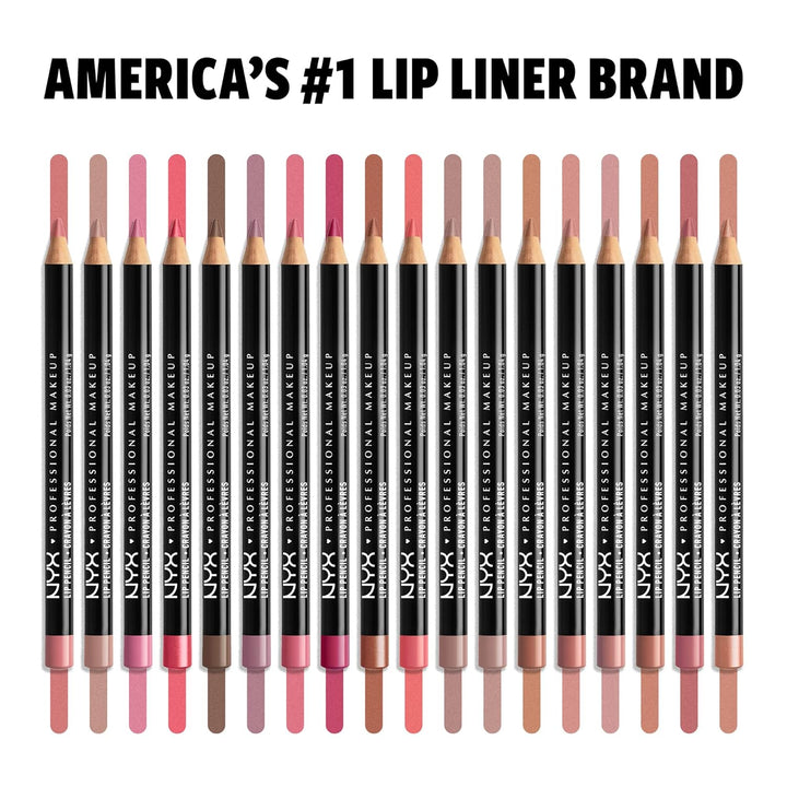 NYX Slim Lip Pencil | Long-Lasting Creamy Lip Liner | Hot Red - 2 Pack