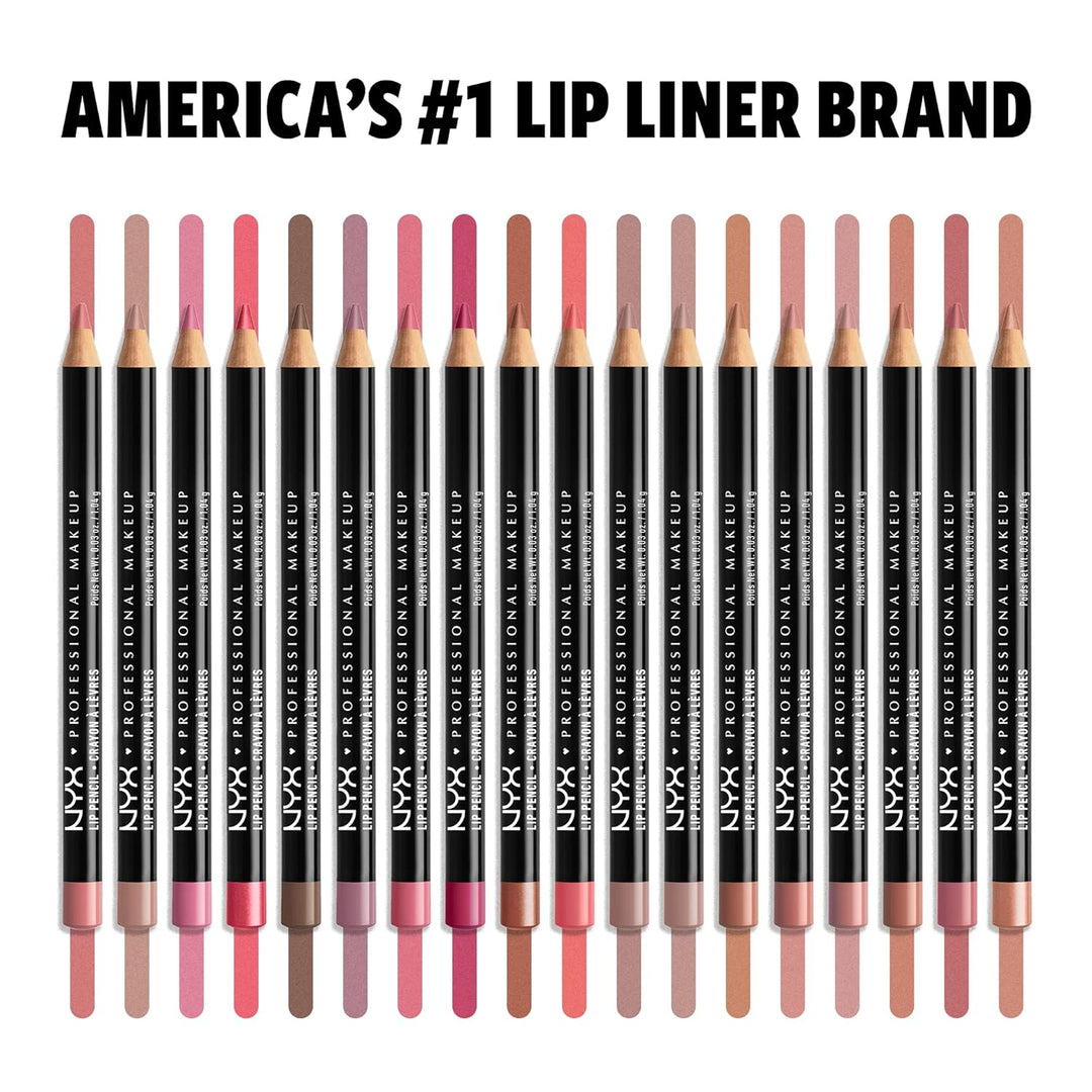 NYX Slim Lip Pencil | Long-Lasting Creamy Lip Liner | Hot Red - 2 Pack