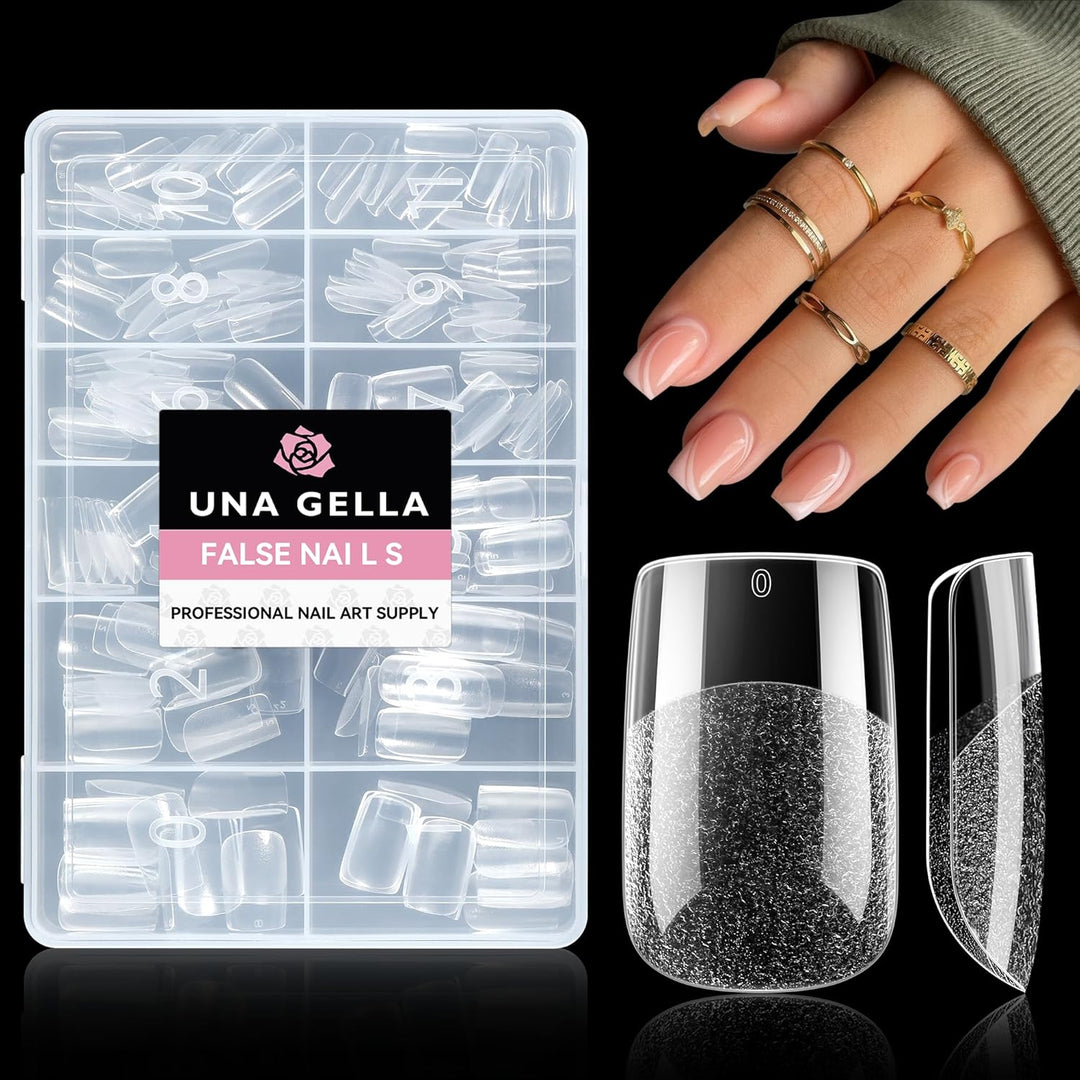 XXL Square Gel Nail Tips | 120 PCS Extra Long | No C Curve | DIY Home Use