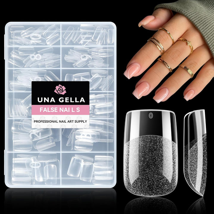 XXL Square Gel Nail Tips | 120 PCS Extra Long | No C Curve | DIY Home Use