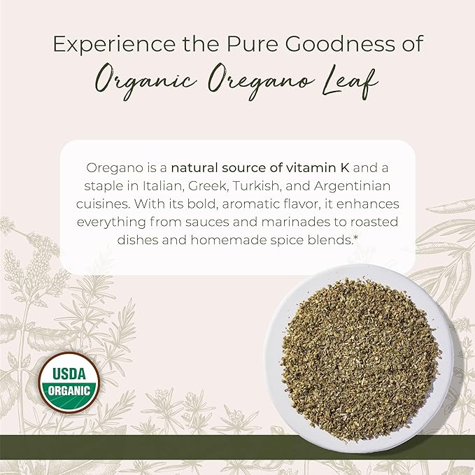 Starwest Botanicals Organic Oregano Dried Leaf - Seasoning Herb for Cooking, Use for Pizza Dishes, Greek, Italian, or Mexican Food, Non-GMO - Bulk 1 lb Bag