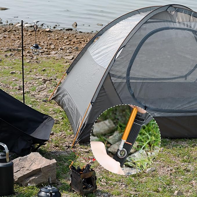 Azarxis Tent Poles Aluminum Tent Rod Replacement Camping Accessories, Multifunction Lightweight Tent Poles Repair Kit, 7001 Series Aircraft-Grade Aluminum - 2 Poles