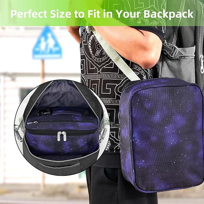 Small Lunch Box Insulated Lunch Bag for Women Men, Bento Kids Lunch Box, Compact Portable Thermal Meal Cooler Bags with Buckle Handle for Work & School, Astral 5L