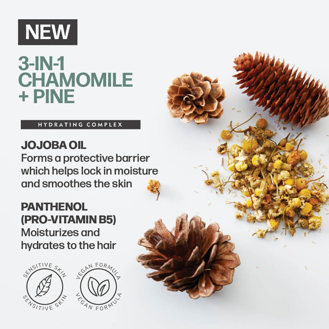 AMERICAN CREW 3-IN-1 CHAMOMILE + PINE Shampoo, Conditioner and Body Wash, 8.4 Fl Oz (Pack of 1)