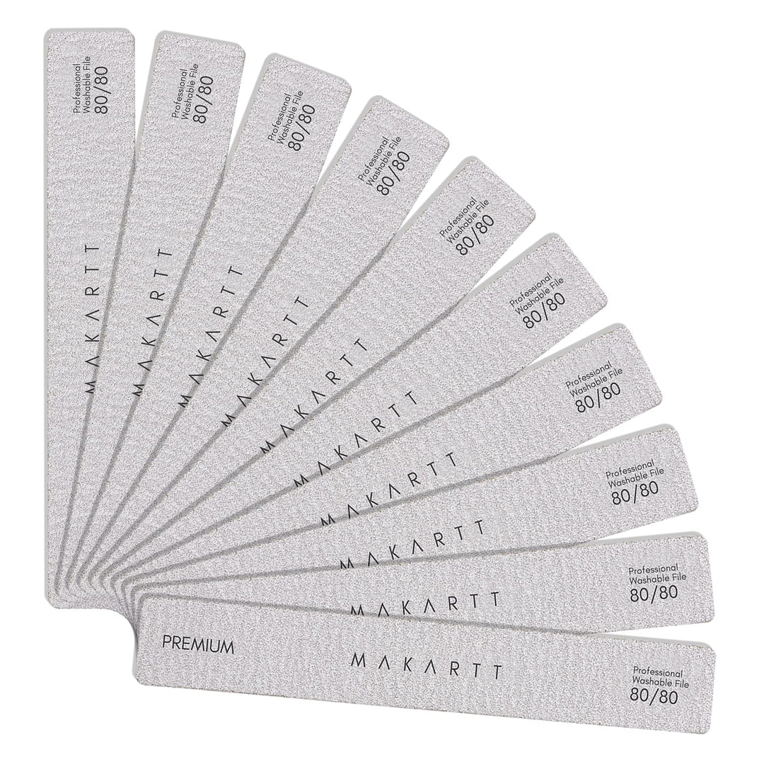 Makartt Nail File 80 80 Grit Emery Boards For Nails 10Pcs Nail Files For Acrylic Nails Professional Washable Doubled Sides Nail