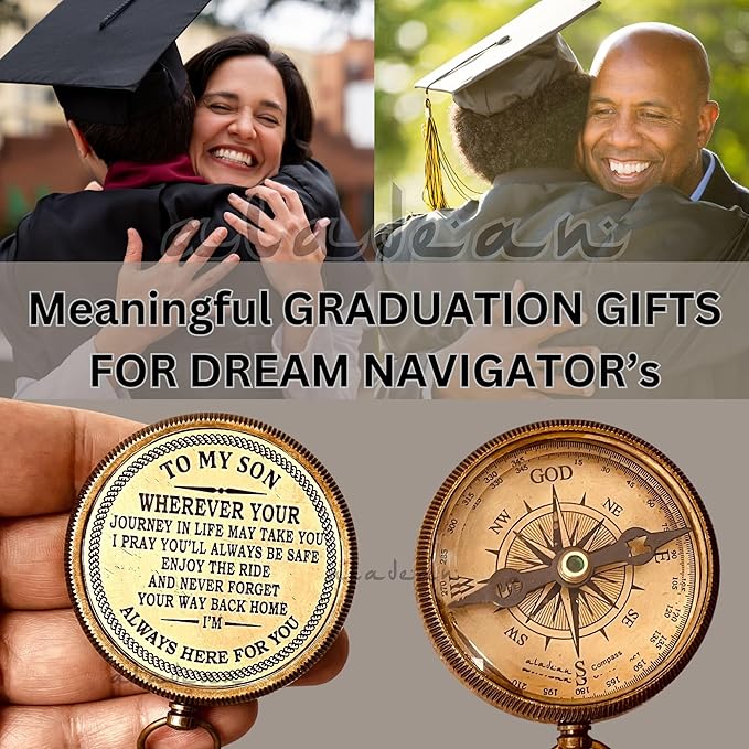 Inspiration Gift for Men Women Engraved Compass - Go Confidently - Thoreau Quote, You're Awesome Employee, Coworker Meaningful Gift for him her