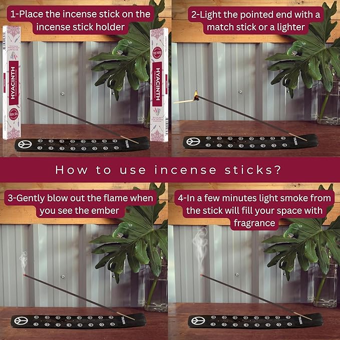 Hyacinth Incense Sticks - Total 40 Insence-Sticks - Dual Pack of 20 Insense - Inciensos - Inscents - Natural Non Toxic Ingredients - Incents - Incence - Inscense - Insents