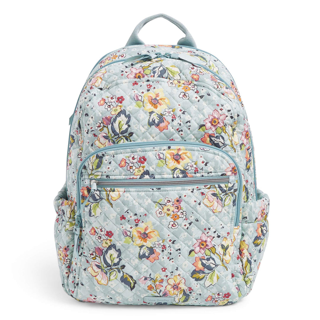 Vera Bradley Women's Cotton Campus Backpack, Floating Garden, One Size
