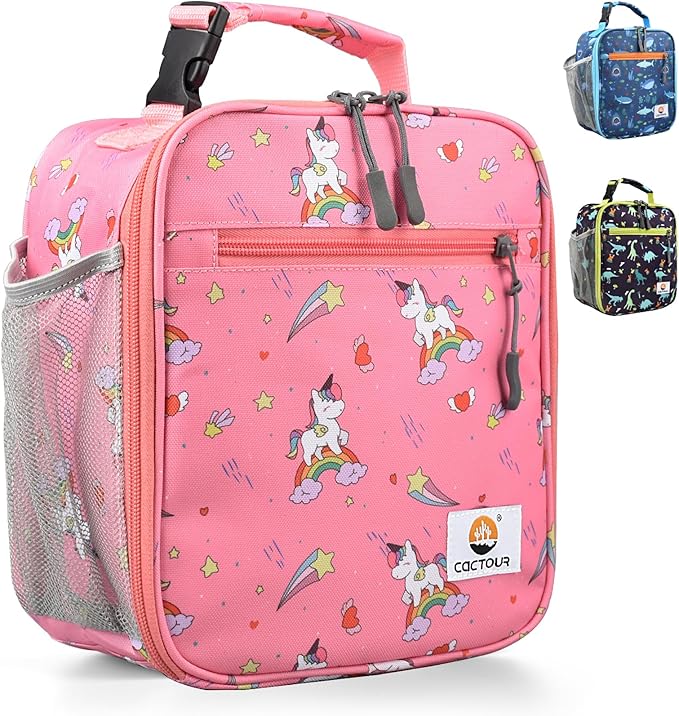 Lunch Box Kids,Premium Insulated Lunch Bag for Girls Boys,Soft Bag Mini Cooler Back to School Thermal Reusable Lunch Bag for Work School Picnic (Star Rainbow)