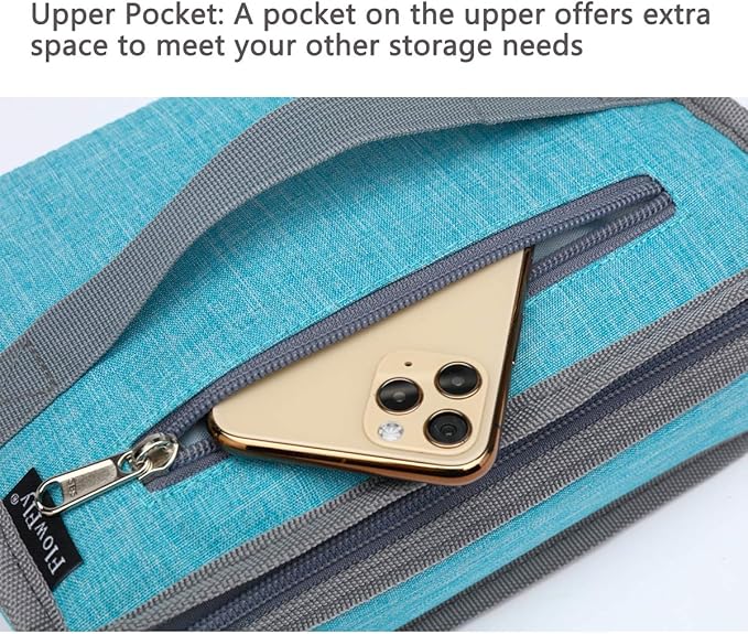 FlowFly Small Insulated Lunch box Portable Soft Bag Mini Cooler Thermal Meal Tote Kit with Handle for Work & School, Sea Blue