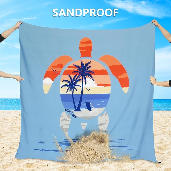AISPARKY Beach Blanket Waterproof Sandproof Quick Drying Beach Mat Extra Large Outdoor Picnic Blanket for Travel Camping Hiking