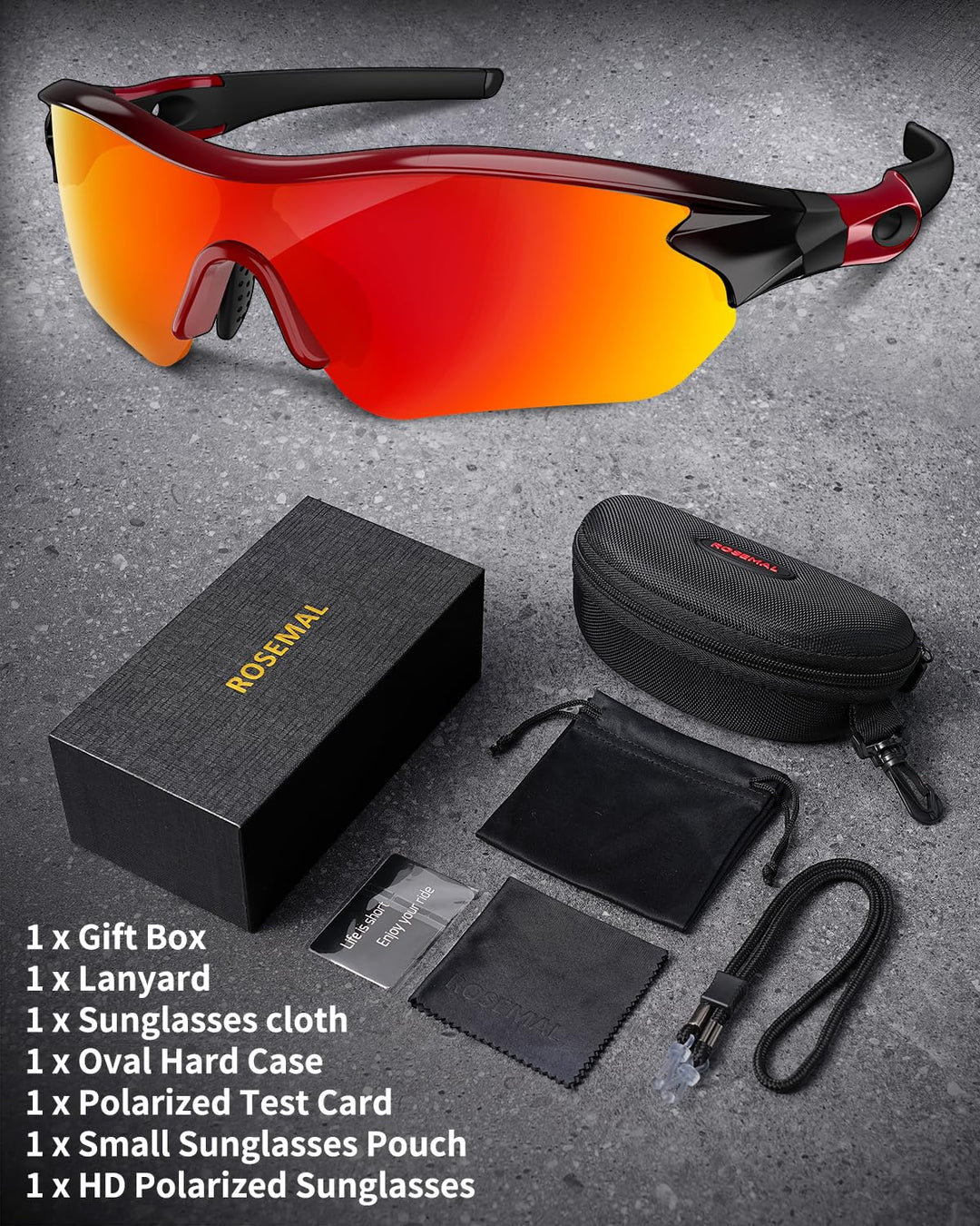 Polarized Sports Sunglasses for Men Women Youth Baseball Running Fishing Tennis Golf Cycling Driving Motor TAC UV400 TR90