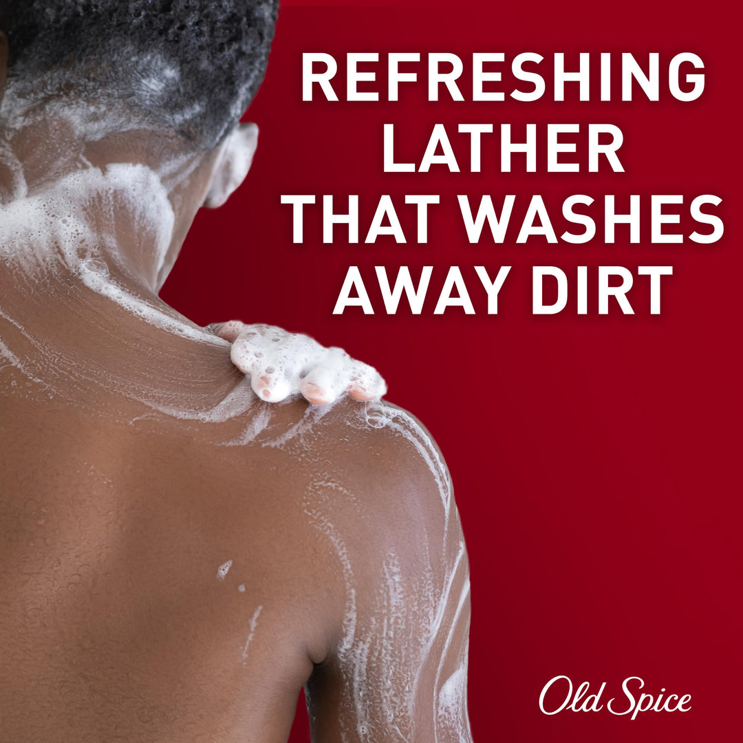 Old Spice Refreshing Body Wash for Men, 3X Defense, 24/7 Shower Fresh with Long Lasting Scent, Red Collection, Captain with Bergamot Scent, 33.4 oz