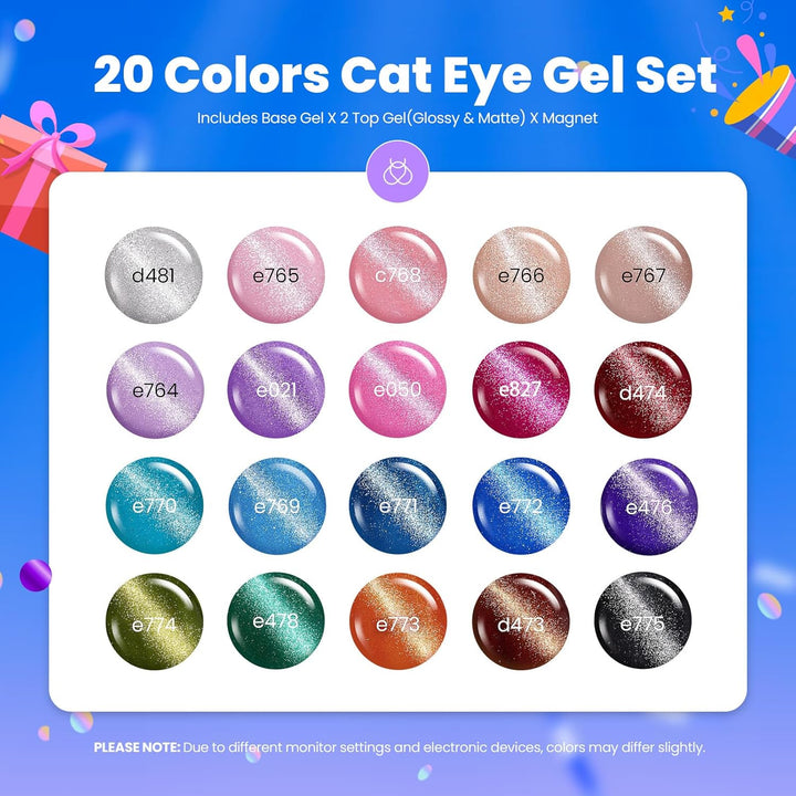 Beetles 23-Pc Glitter Gel Nail Polish Set | Brown, Pink, Blue, Green | UV Soak Off