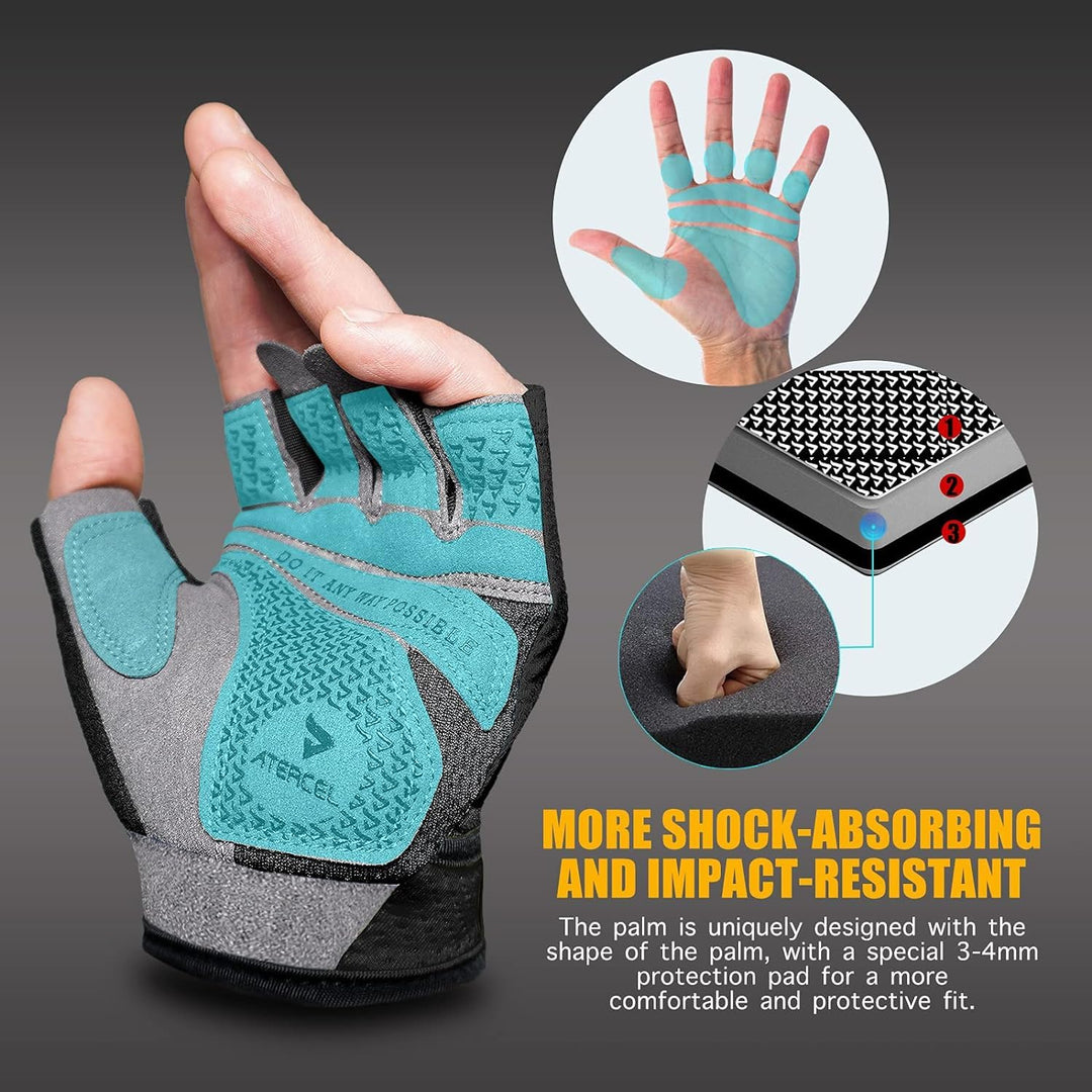 ATERCEL Weight Lifting Gloves Full Palm Protection, Workout Gloves for Gym, Cycling, Exercise, Breathable, Super Lightweight for Men and Women(Gray, S)