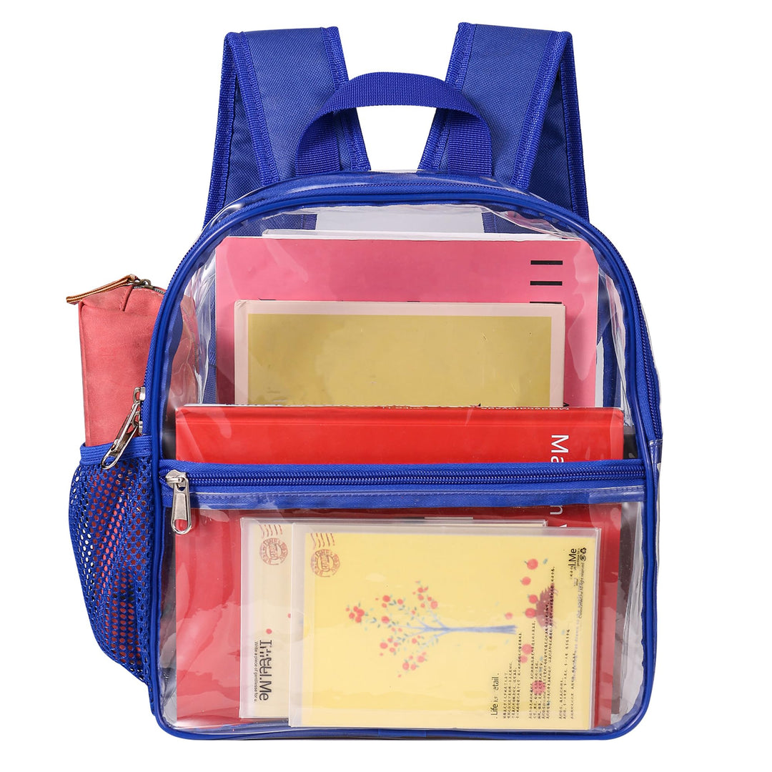 USPECLARE Clear Backpack Stadium Approved 12×6×12, Water proof Clear Bag for Concert Work Sport Event(Blue)