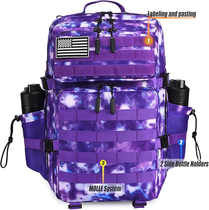 Military Tactical Backpack 45L Large Tactical Backpack for Men, Hiking Rucksack With Bottle Holder