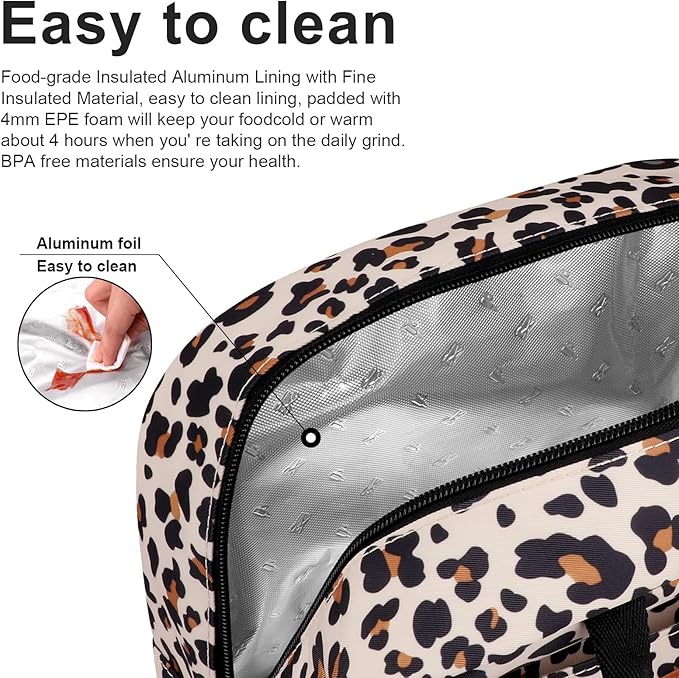 BALORAY Lunch Bag for Women Men Insulated Lunch Box for Adult Reusable Lunch Tote Bag for Work, Picnic or Travel