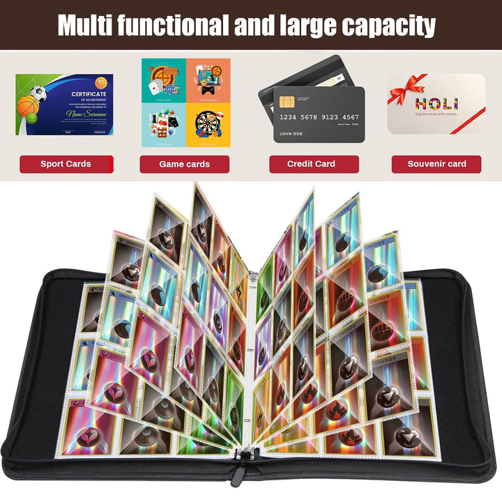 Zxojd Card Binder 720 Pockets, Trading Card Binder with Sleeves, Baseball Card Binder, Trading Card Albums Sports Card Binder Collectible Fits 720 Cards with 40 Removable Sleeves (Blue)