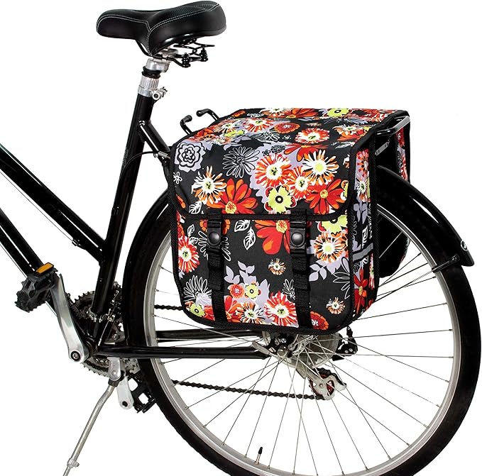 BikyBag Classic - Bike Colorful Double Pannier Bag (Red Meadow)