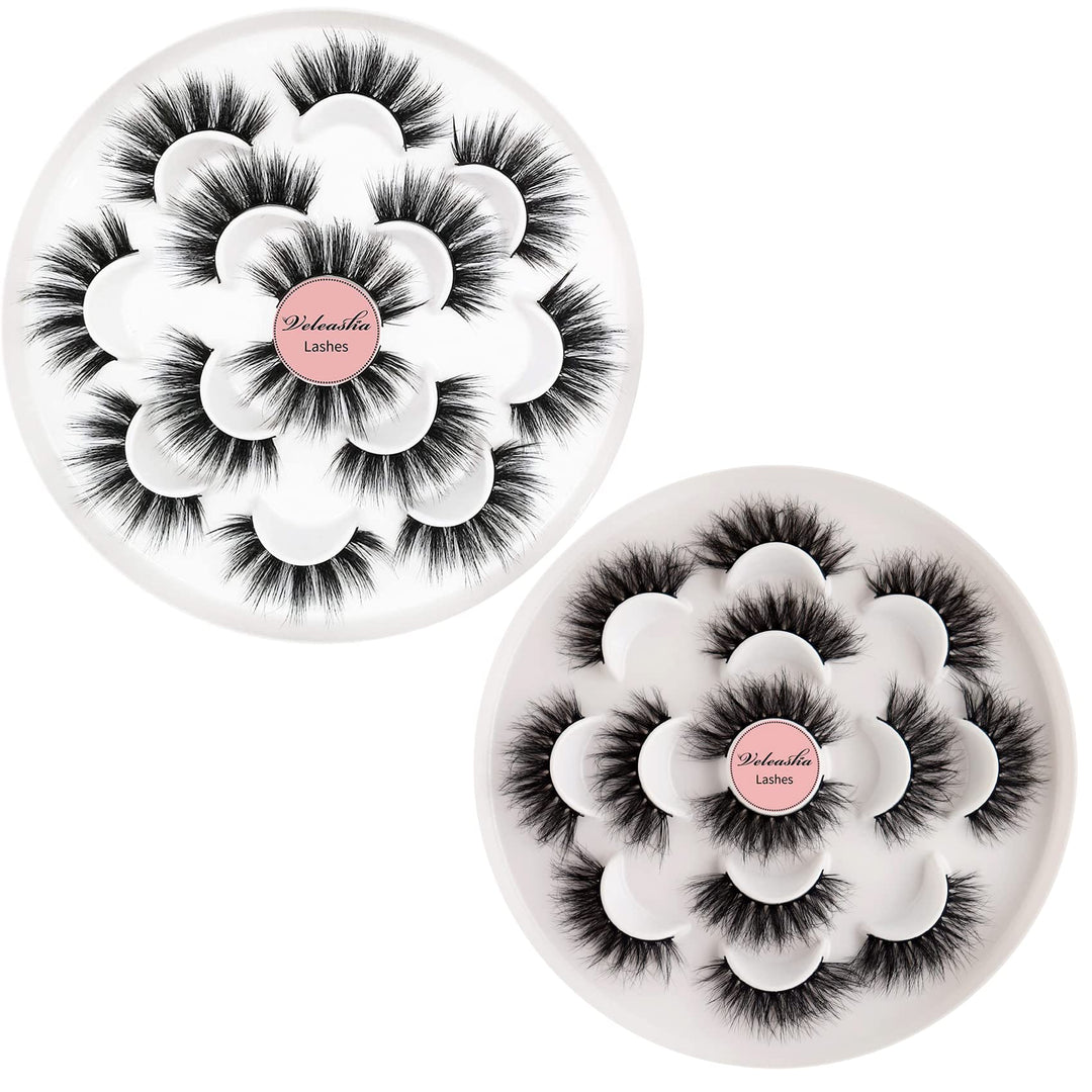 Veleasha Faux Mink Lashes 14 Pairs (Dubai + Cat Eye)