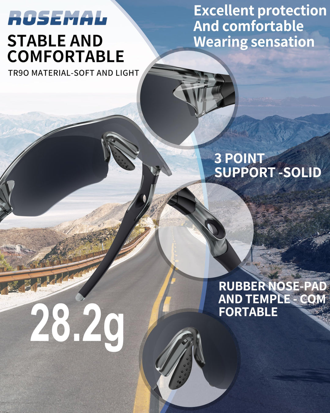 Polarized Sports Sunglasses for Men Women Youth Baseball Running Fishing Tennis Golf Cycling Driving Motor TAC UV400 TR90