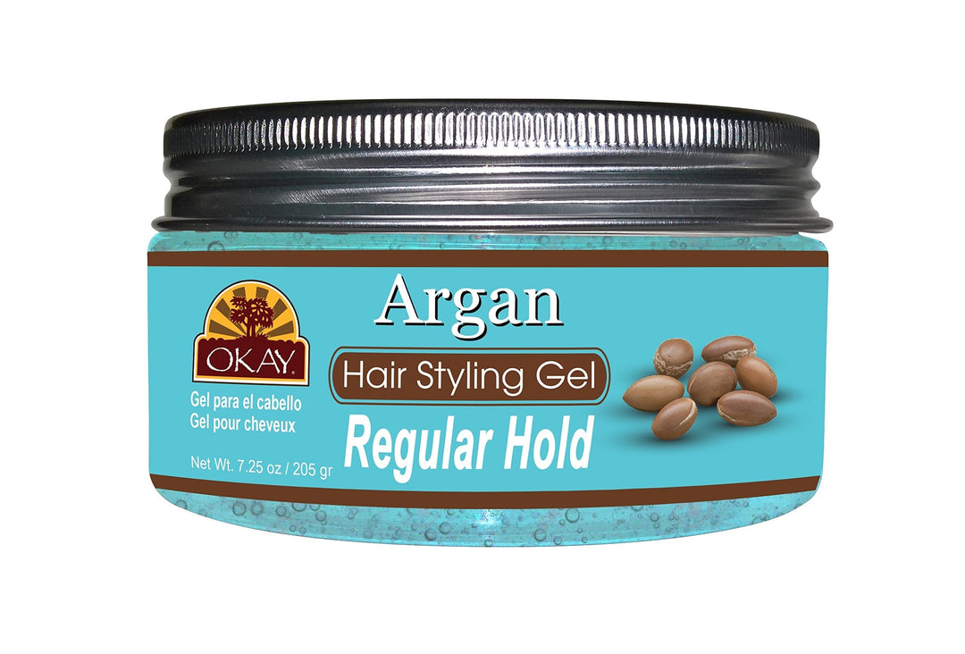 OKAY-ARGAN HAIR STYLING GEL, REGULAR HOLD. 7.25OZ