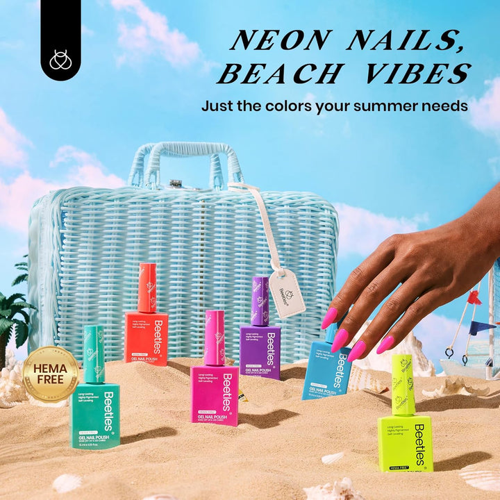Beetles 23-Pc Glitter Gel Nail Polish Set | Brown, Pink, Blue, Green | UV Soak Off