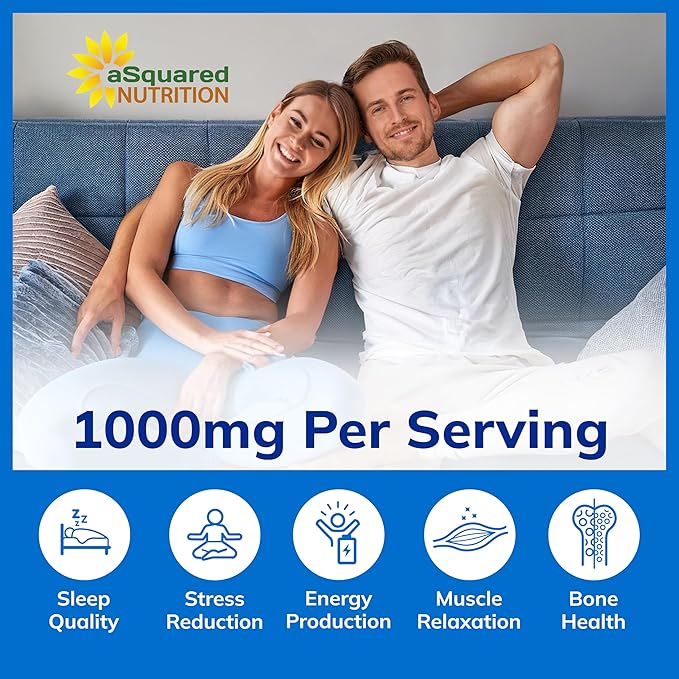 Magnesium Glycinate 1000mg with Vitamin D3 & B6-500mg per Capsule - Pure Elemental Mag Supplement Complex for Sleep, Muscle, Bone Health - Replace Gummies, Tablets & Powder - 120 Capsules