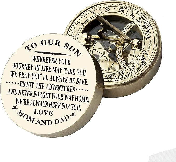 Personalized Compass, Gift for Son, to Our Son, Mom to Son, Dad to Son, Boyfriend, for Customized Compass