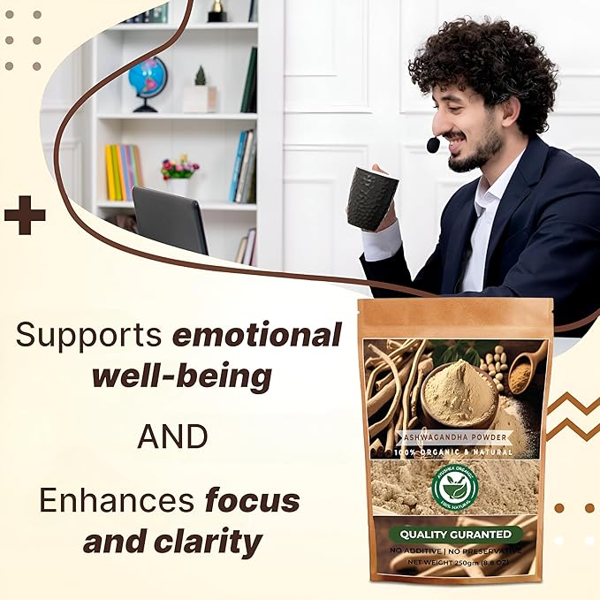 Ashwagandha Root Powder | Withania somnifera | Enhance Energy & Support Vitality (8.8 OZ | 250 gm)