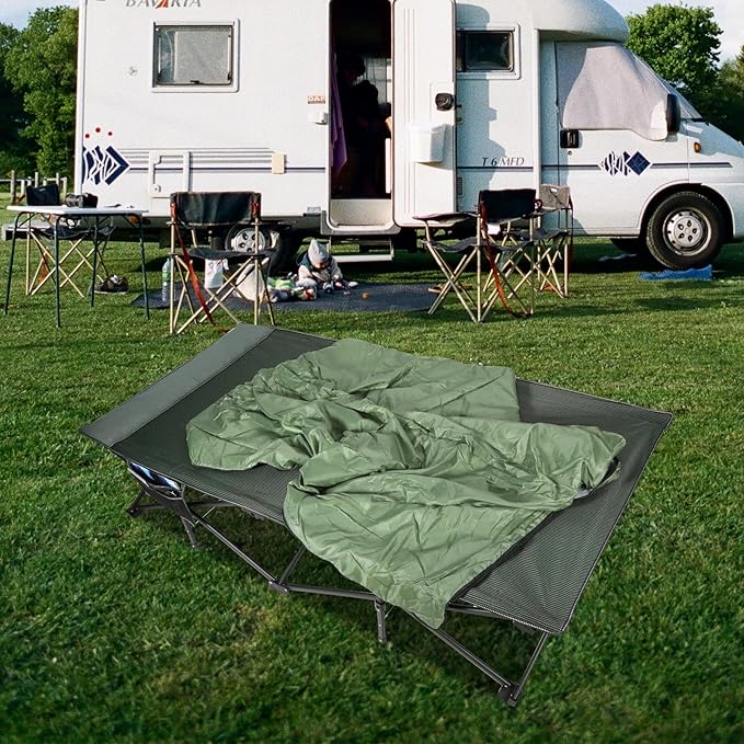 REDCAMP 39.4" W Extra Large Camping Cot for Adults 500lbs, Oversized Tall Sleeping Cots Heavy Duty, XXL Cots Portable for Outdoor Indoor Office, Dark Grey