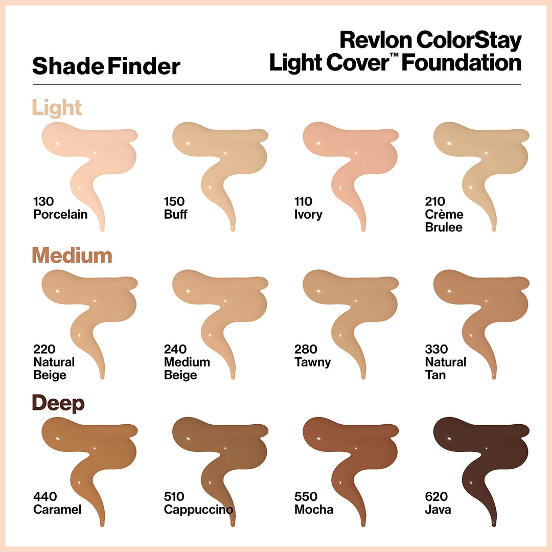 Revlon ColorStay Light Cover Liquid Foundation, Hydrating Longwear Weightless Makeup with SPF 35, Light-Medium Coverage for Blemish, Dark Spots & Uneven Skin Texture, 550 Mocha, 1 fl. oz.