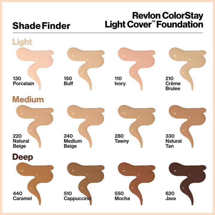 Revlon ColorStay Light Cover Liquid Foundation, Hydrating Longwear Weightless Makeup with SPF 35, Light-Medium Coverage for Blemish, Dark Spots & Uneven Skin Texture, 550 Mocha, 1 fl. oz.
