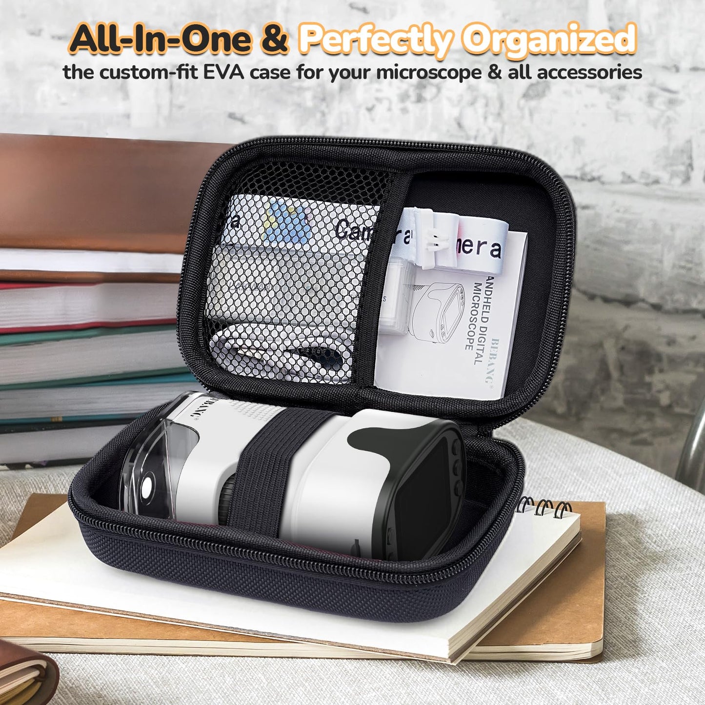 1000X Handheld Digital Microscope for Kids - 4K 2.0" Screen, Rechargeable Mini Labster Portable Pocket Scope, Includes Slides Kit - Science Gadget Edu Gift for Children Ages 4-12 (White)