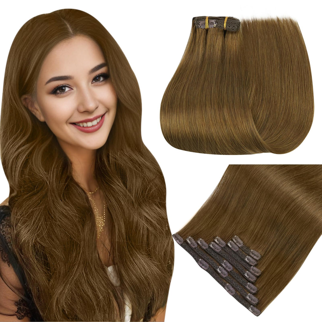 Easyouth Clip In Hair Extensions Real Human Hairl Brown Human Hair Clip In Extensions Lace Clip In Hair Extensions Human Hair Ex