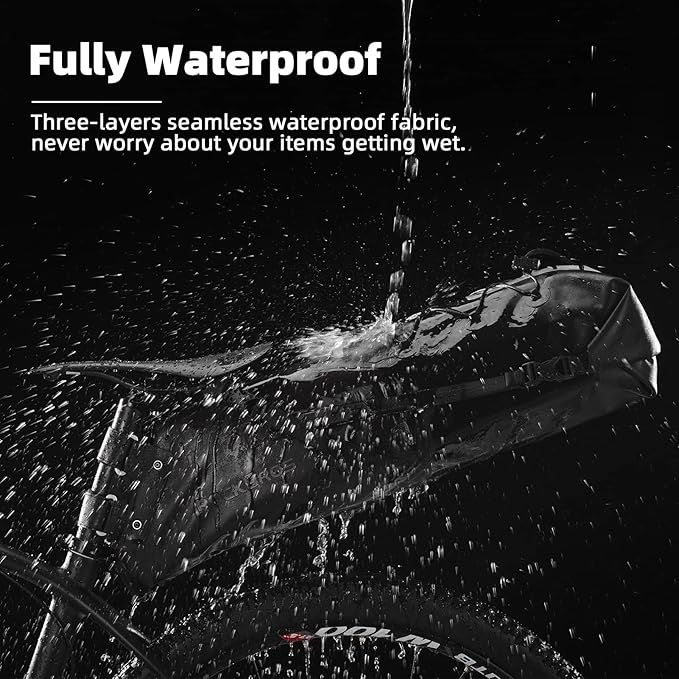 ROCKBROS Bikepacking Bag Waterproof Bike Saddle Bag Large Capacity Bikepacking Seat Bag Road Mountain Bike Seat Bag Max 14L