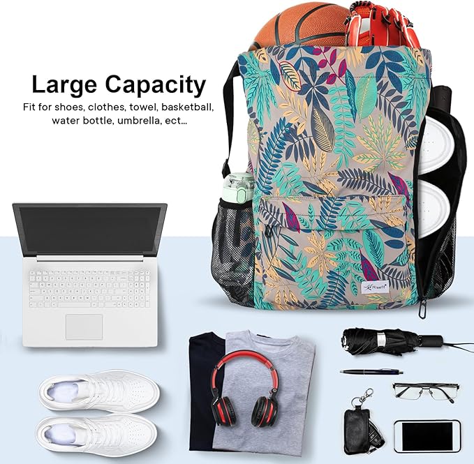 Drawstring Backpack with Mesh Pockets String Gym Bag Sackpack Sandproof Water Resistant Beach Backpack for Men Women