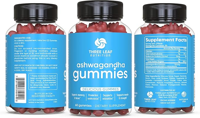 Ashwagandha Gummies for Men & Women - Ashwagandha Supplements Supports Focus, Memory, Calmness & Energy - Ashwagandha Extract Gummy - 60 Gummies
