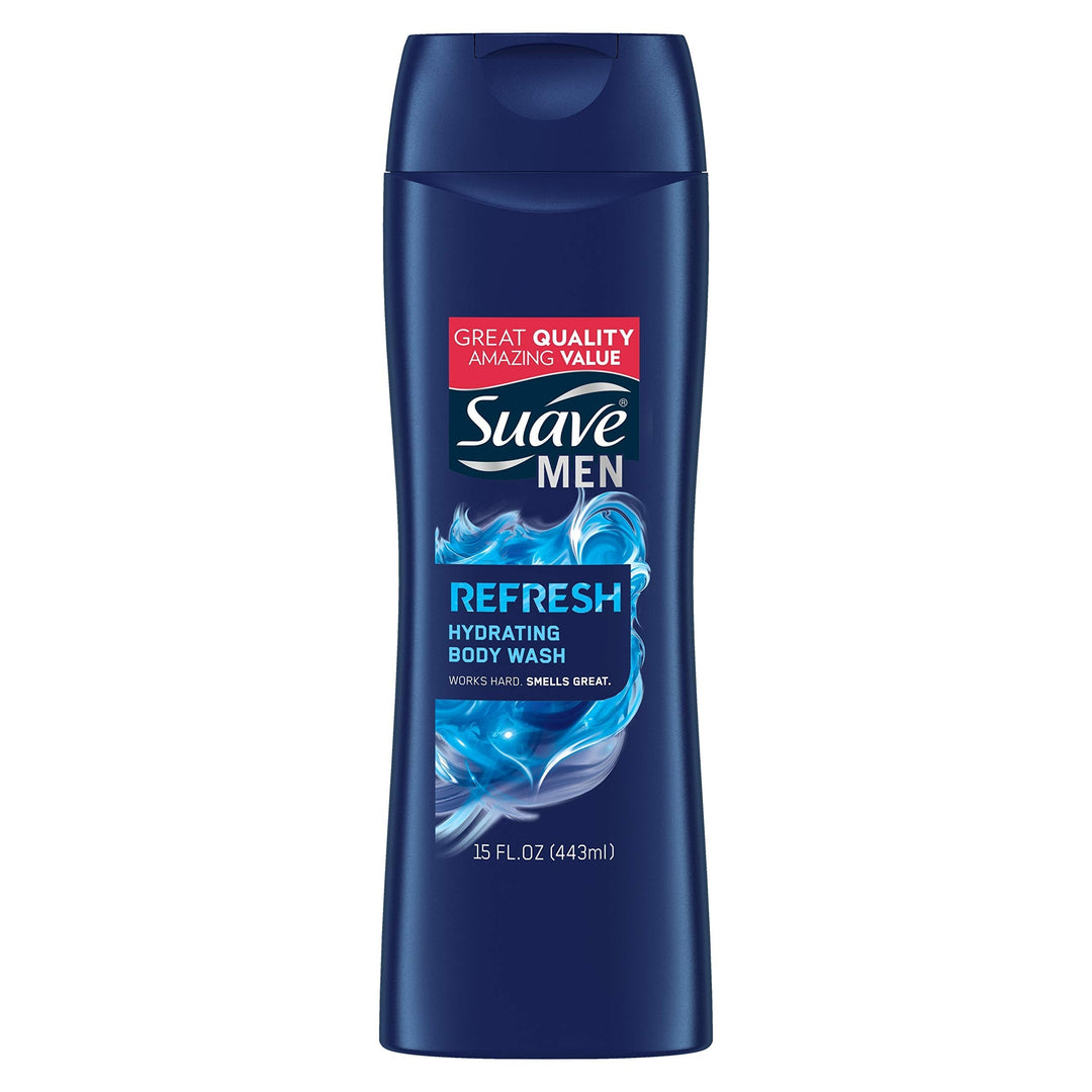 Suave Men Body Wash, Refresh, 15 Fl Oz