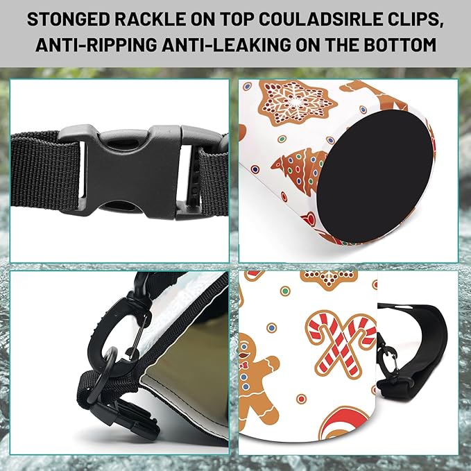 Waterproof Dry Bag,Roll Top Christmas Gingerbread Man Winter Small Waterproof Backpack 5L/10L/20L Floating and Lightweight Bags for Kayaking, Boating, Fishing, Swimming and Camping