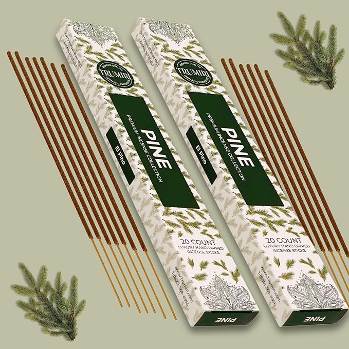 Pine Incense Sticks - Total 40 Insence-Sticks - Dual Pack of 20 Insense - Inciensos - Inscents - Natural Non Toxic Ingredients - Incents - Incence - Inscense - Insents