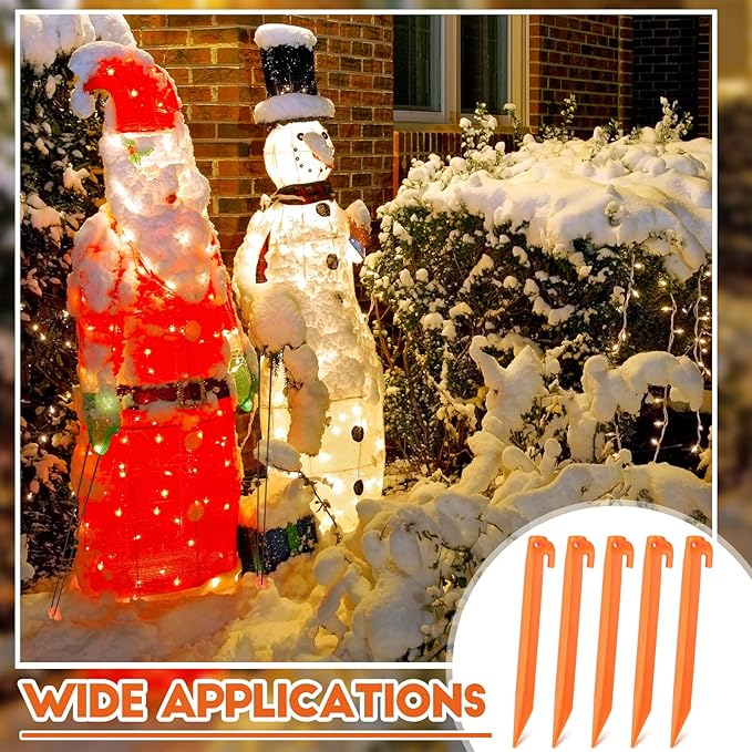 9 Inch Plastic Inflatable Stakes Yard Stakes Replacement Yard Inflatable Accessories for Inflatables Camping Tent Stakes Tent Pegs for Christmas Garden Home Decorations